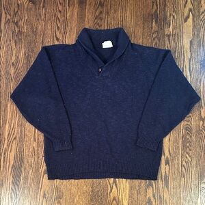 Vintage Shawl Collar Wool and Cotton Blend Knit Sweater
